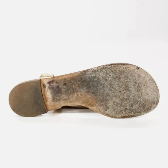 CO OP BARNEYS NEW YORK ROSE GOLD T-STRAP SAndals 6 - Picture 4 of 4